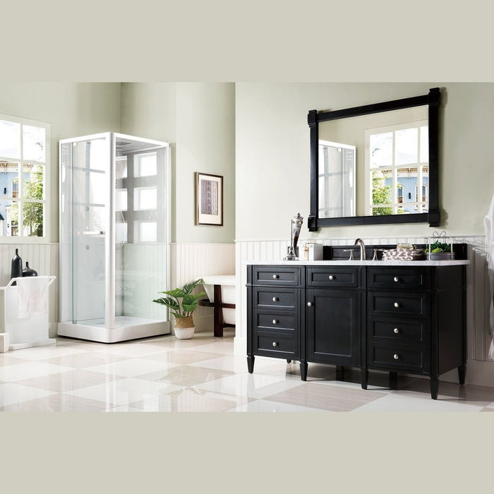 James Martin Vanities Brittany 60" Single Vanity, Black Onyx w/ 3 CM Top