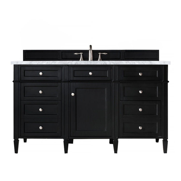 James Martin Vanities Brittany 60" Single Vanity, Black Onyx w/ 3 CM Top