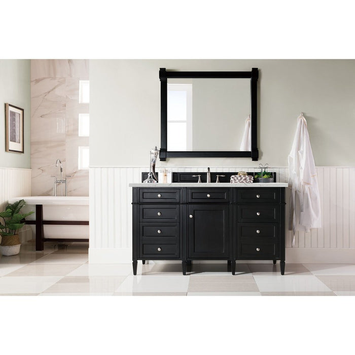 James Martin Vanities Brittany 60" Single Vanity, Black Onyx w/ 3 CM Top