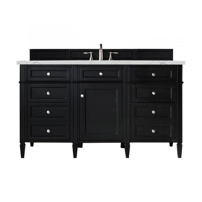 James Martin Vanities Brittany 60" Single Vanity, Black Onyx w/ 3 CM Top