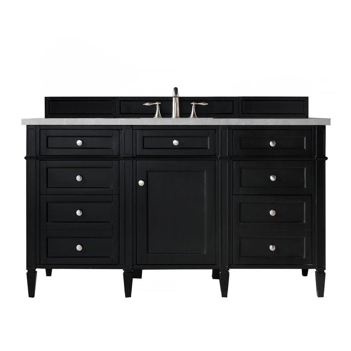 James Martin Vanities Brittany 60" Single Vanity, Black Onyx w/ 3 CM Top