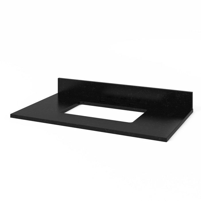 Jeffrey Alexander 36" Grey Savino Vanity, Black Granite Vanity Top, undermount rectangle bowl