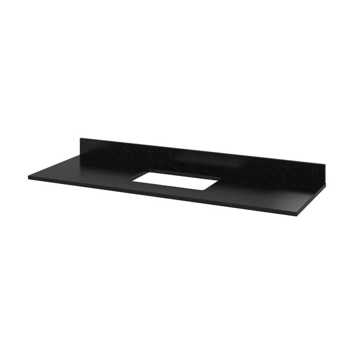 Jeffrey Alexander 60" Chocolate Chatham Vanity, Black Granite Vanity Top, undermount rectangle bowl