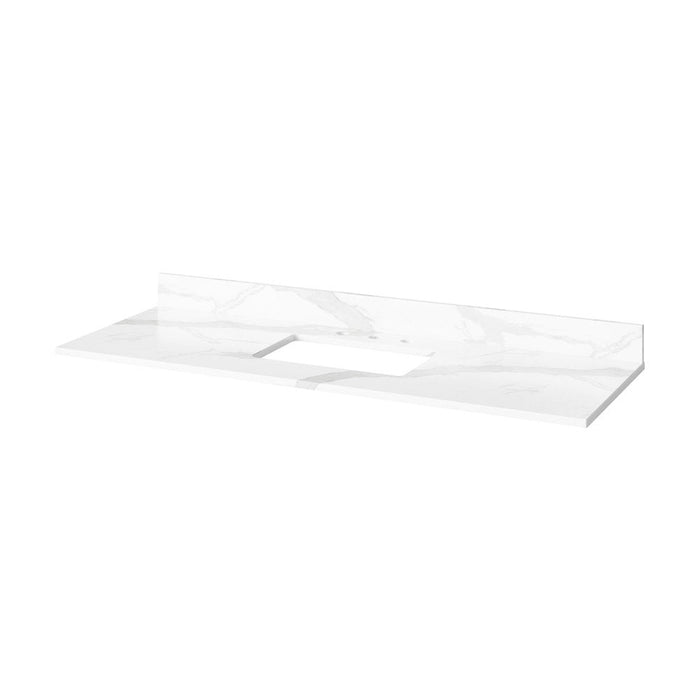 Jeffrey Alexander 60" White Chatham Vanity, Calacatta Vienna Quartz Vanity Top, undermount rectangle bowl