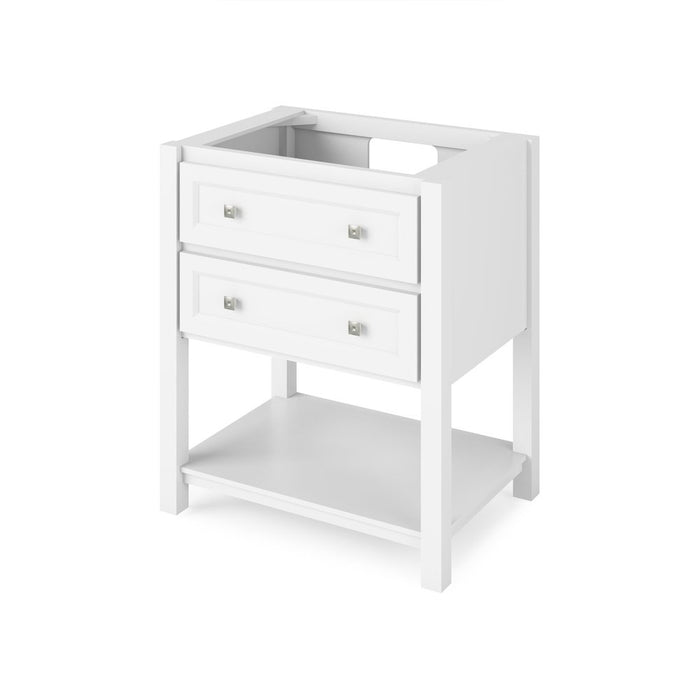 Jeffrey Alexander 30" White Adler Vanity, Calacatta Vienna Quartz Vanity Top, undermount rectangle bowl