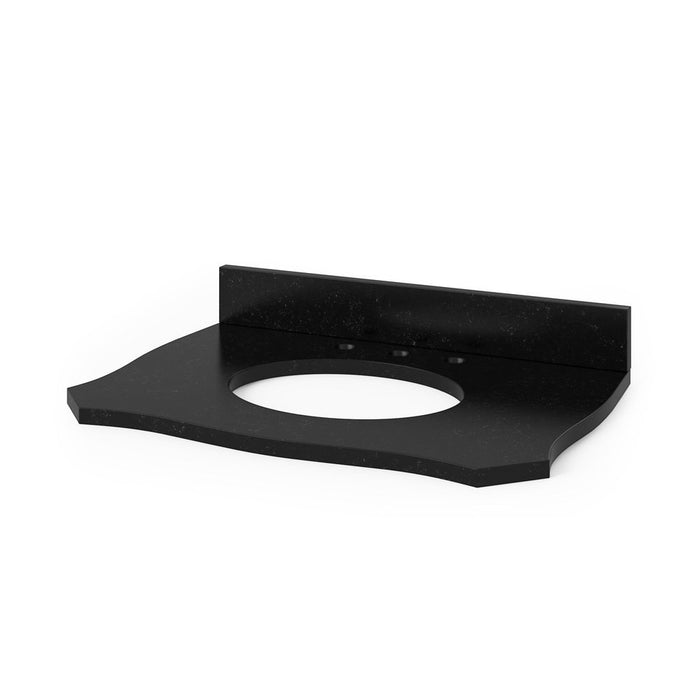 Jeffrey Alexander 30" Nutmeg Clairemont Vanity, Clairemont-only Black Granite Vanity Top, undermount oval bowl