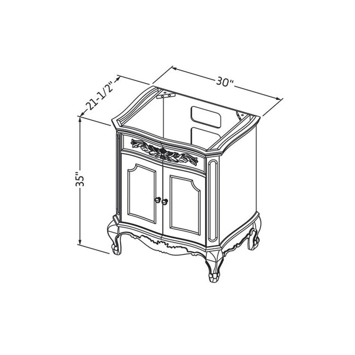 Jeffrey Alexander 30" Nutmeg Clairemont Vanity, Clairemont-only Black Granite Vanity Top, undermount oval bowl