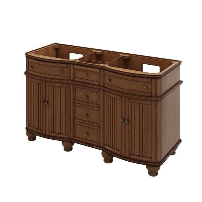 Jeffrey Alexander 60" Walnut Compton Vanity, double bowl, Compton-only Black Granite Vanity Top, two undermount oval bowls