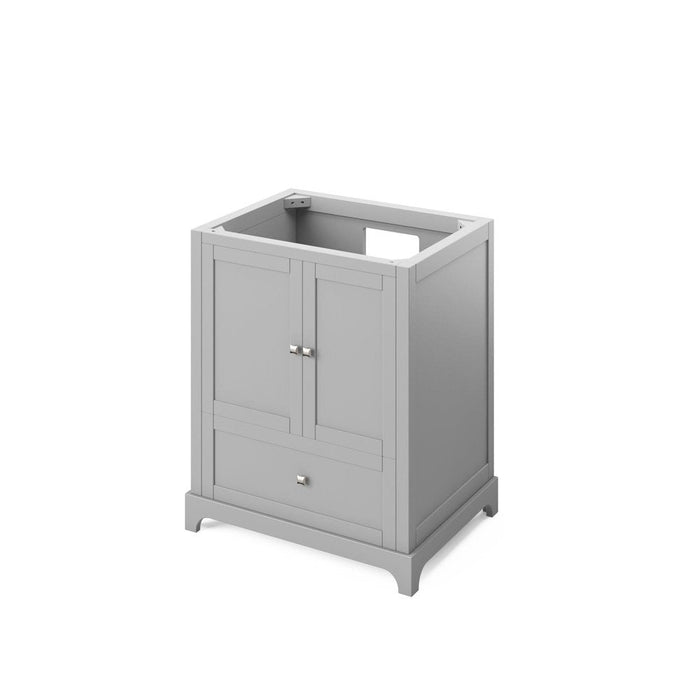 Jeffrey Alexander 30" Grey Addington Vanity, Calacatta Vienna Quartz Vanity Top, undermount rectangle bowl