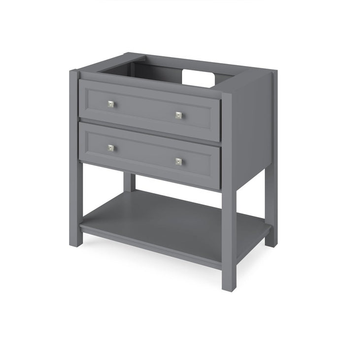 Jeffrey Alexander 36" Grey Adler Vanity, Calacatta Vienna Quartz Vanity Top, undermount rectangle bowl