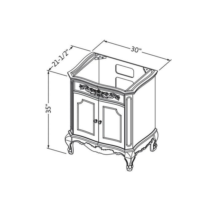 Jeffrey Alexander 30" Nutmeg Clairemont Vanity, Clairemont-only White Carrara Marble Vanity Top, undermount oval bowl